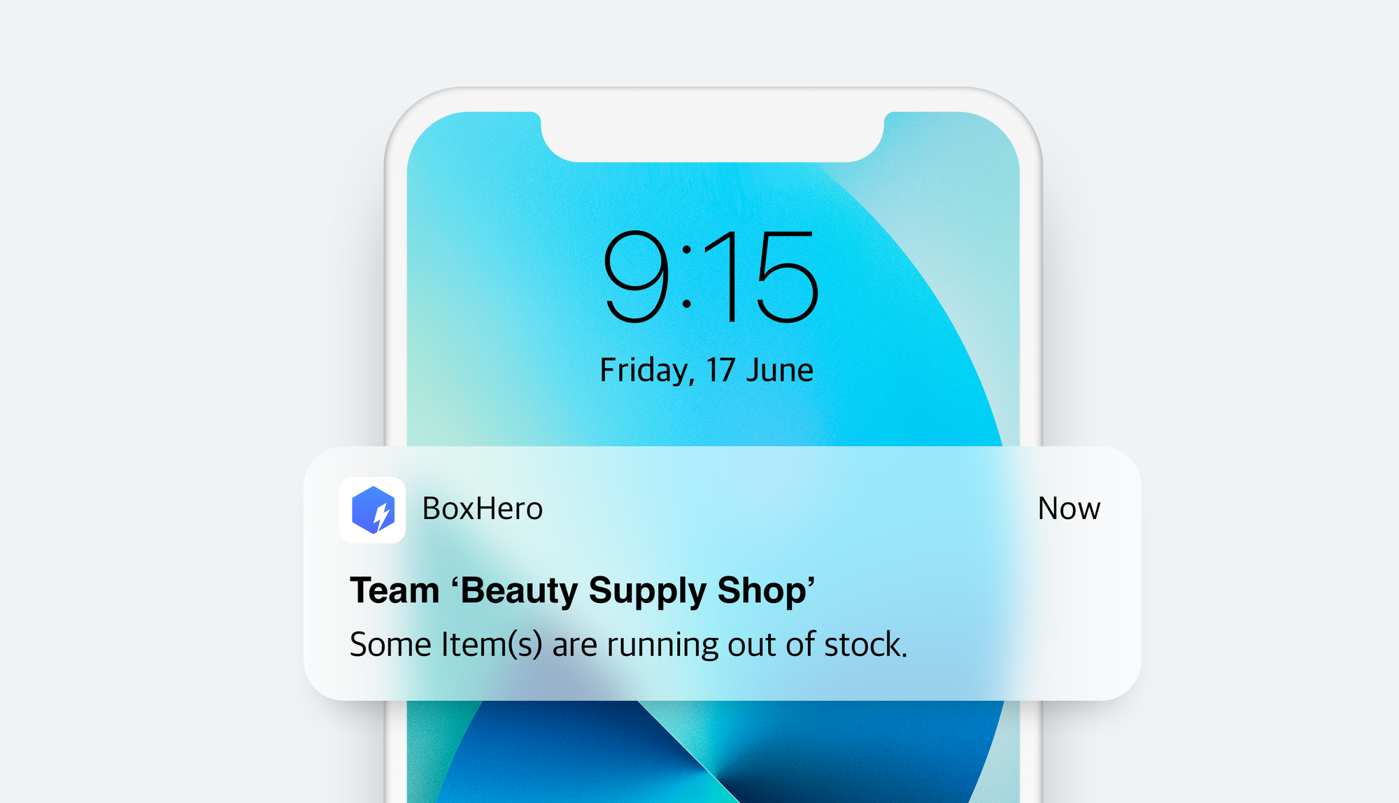 Mobile push notifications about low inventory amount