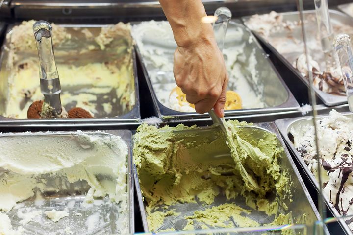 Ice cream stock being scooped